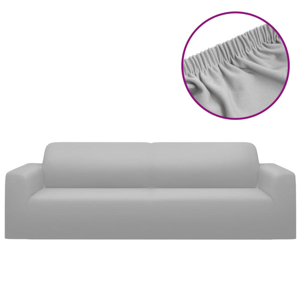 Grauer, elastischer 3-Sitzer-Sofabezug von Pastor (Polyester-Jersey)