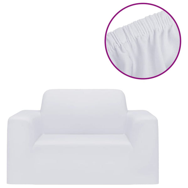 Weißer, elastischer Sofabezug Pastor (Polyester-Jersey)