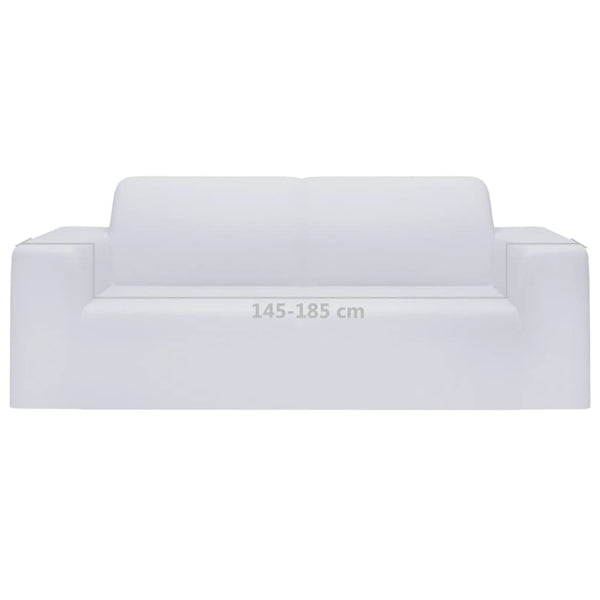 Weißer elastischer 2-Sitzer-Sofabezug Pastorita (Polyester-Jersey)