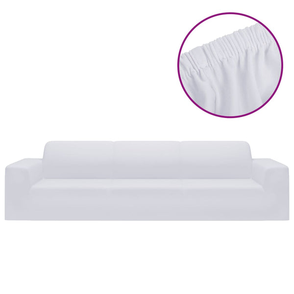 Weißer Bezug für ein 4-Sitzer-Sofa, flexibel, von Pastor (Polyester-Jersey)