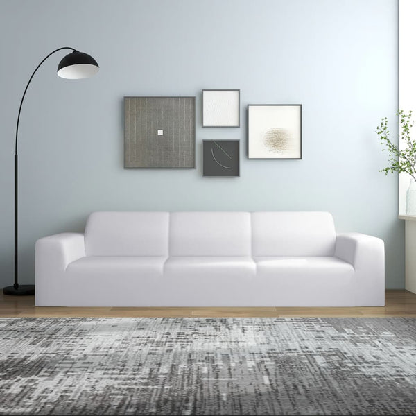 Weißer Bezug für ein 4-Sitzer-Sofa, flexibel, von Pastor (Polyester-Jersey)