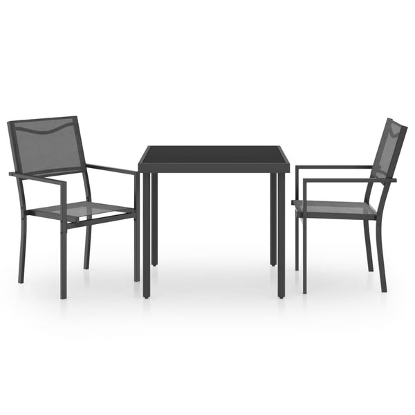 3-teilige Outdoor-Essgruppe aus Stahl Dorinela