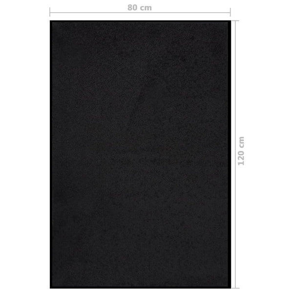 Schwarze Fußmatte Holly 80x120cm