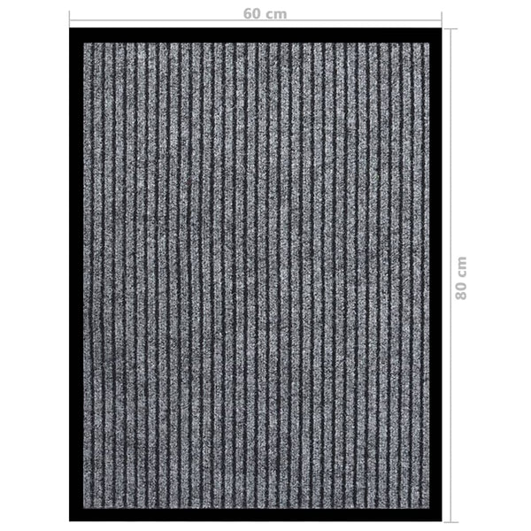 Graue Fußmatte Tenonia 60x80cm (gestreift)