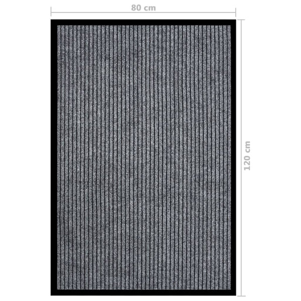 Graue Fußmatte Tenonia 80x120cm (gestreift)
