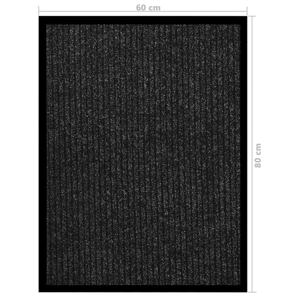 Anthrazitfarbene Fußmatte Tenonia 60x80cm (gestreift)