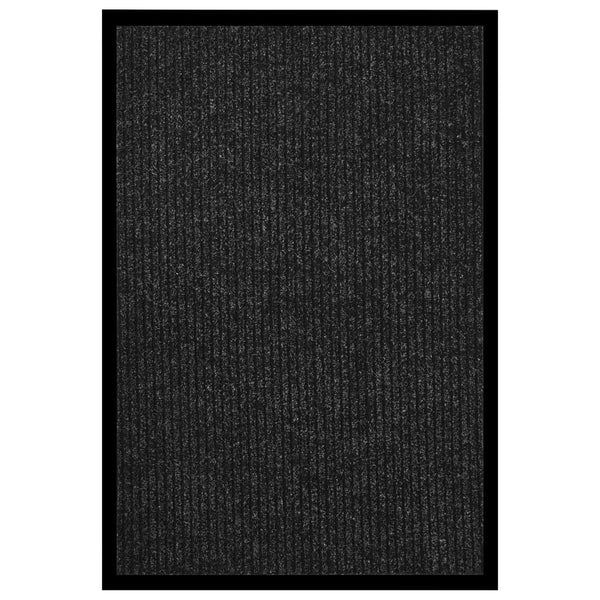 Anthrazitfarbene gestreifte Fußmatte Tenonia 80x120cm