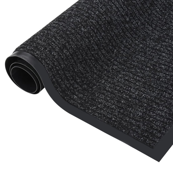 Anthrazitfarbene gestreifte Fußmatte Tenonia 80x120cm