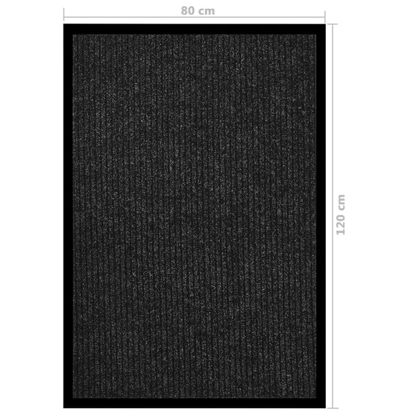 Anthrazitfarbene gestreifte Fußmatte Tenonia 80x120cm