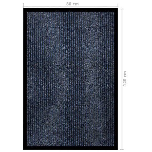 Blauer Tenonia-Fußabtreter 80x120cm (gestreift)