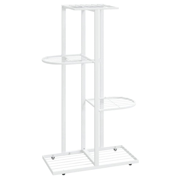 Weißer 4-stöckiger Blumenständer Minadora 43x22x76cm (Metall)