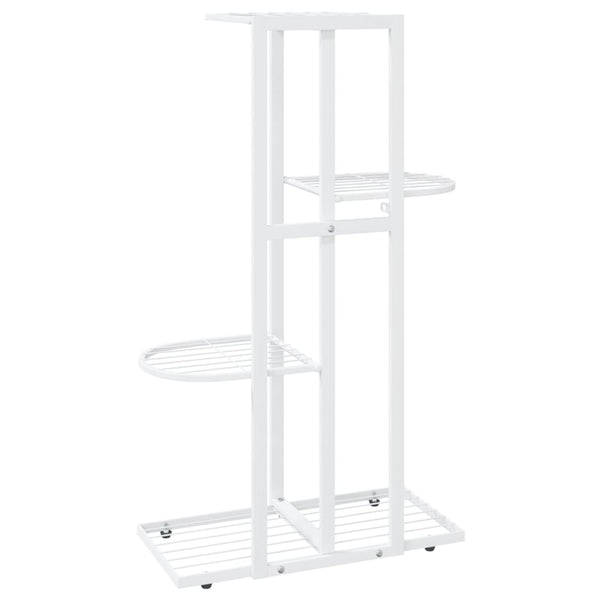 Weißer 4-stöckiger Blumenständer Minadora 43x22x76cm (Metall)