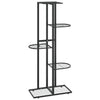 Schwarzer Blumenständer Minadora 43x22x98cm (5-stöckig, Metall)