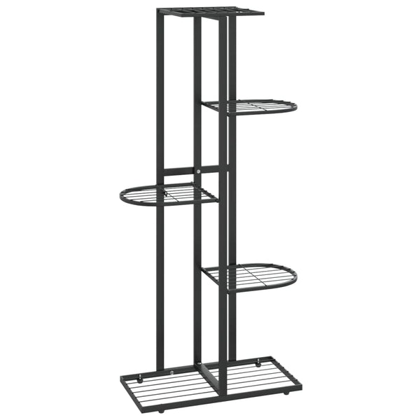 Schwarzer Blumenständer Minadora 43x22x98cm (5-stöckig, Metall)