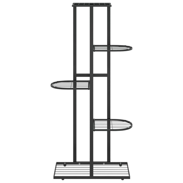 Schwarzer Blumenständer Minadora 43x22x98cm (5-stöckig, Metall)