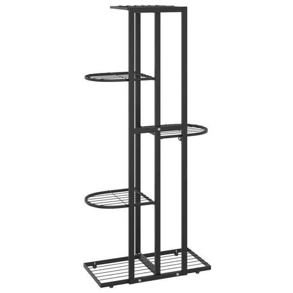 Schwarzer Blumenständer Minadora 43x22x98cm (5-stöckig, Metall)