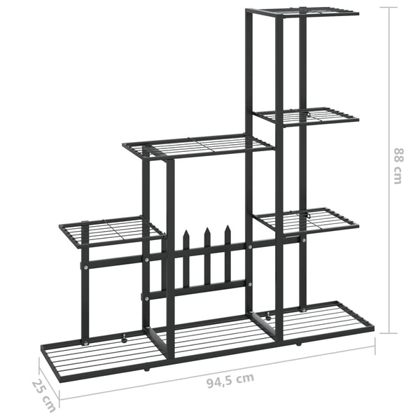 Schwarzer Blumenständer Otonoga 94,5x25x88cm (Metall)