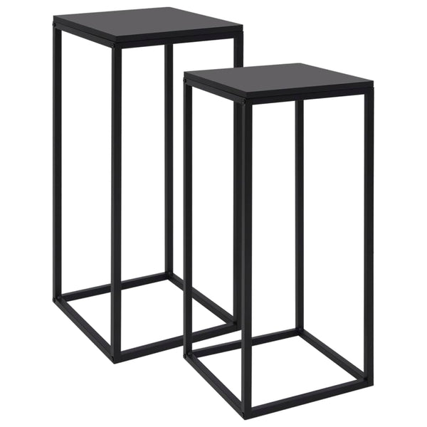 Schwarze Beistelltische Elga (2 Stk. Stahl)