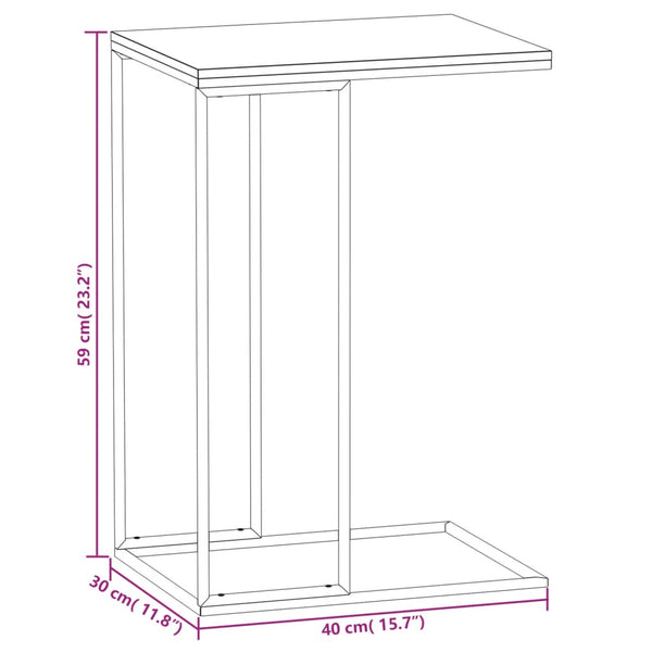 Schwarzer Beistelltisch Thoader 40x30x59cm (Holz)