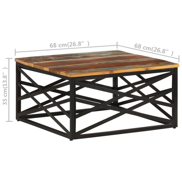 Couchtisch Afinela 68x68x35cm (recyceltes Massivholz)