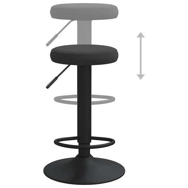 Schwarze Barhocker Vighenia (2er Set Samt)
