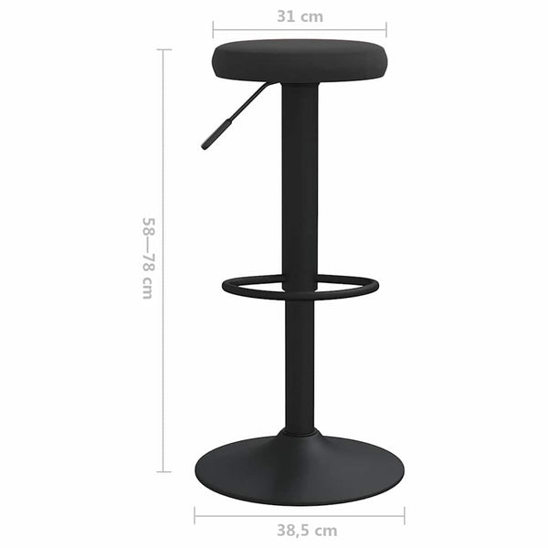 Schwarze Barhocker Vighenia (2er Set Samt)