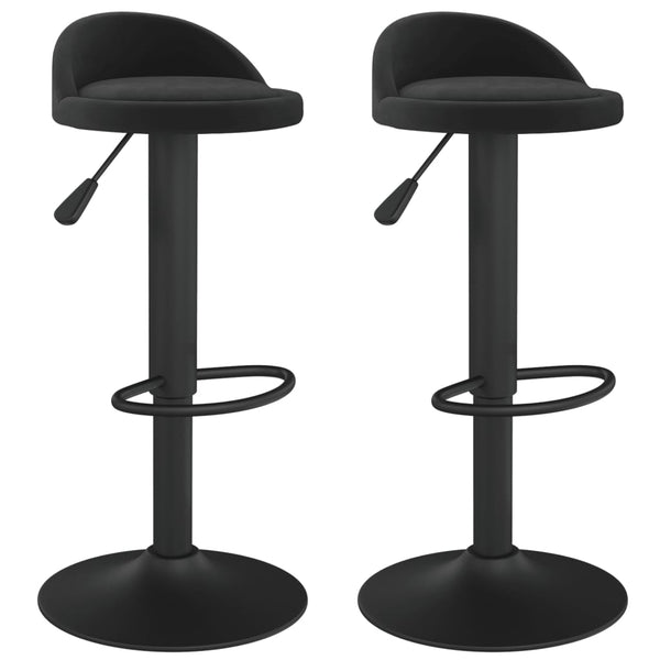 Schwarze Barhocker Marlita (2er-Set Samt)