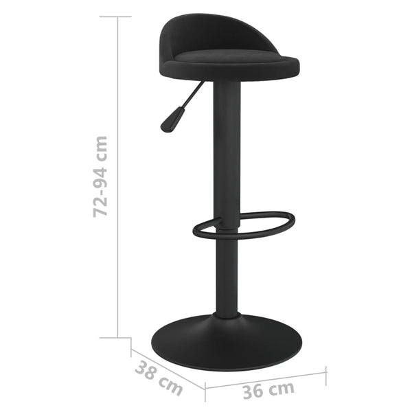 Schwarze Barhocker Marlita (2er-Set Samt)