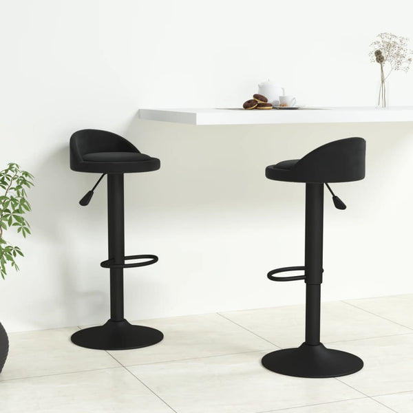 Schwarze Barhocker Marlita (2er-Set Samt)