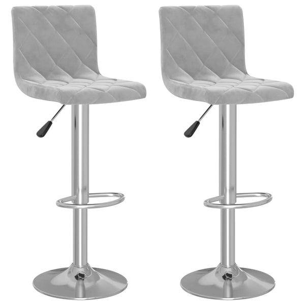 Hellgraue Barhocker Lubian (2er Set Samt)