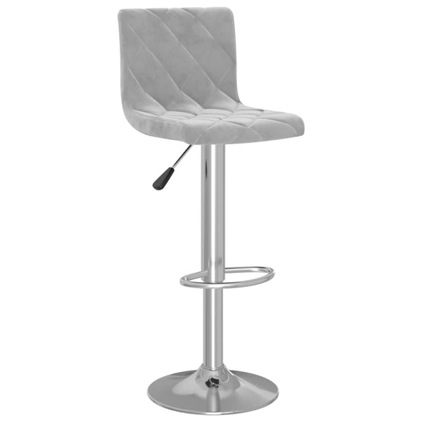 Hellgraue Barhocker Lubian (2er Set Samt)