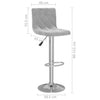 Hellgraue Barhocker Lubian (2er Set Samt)