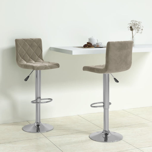 Hellgraue Barhocker Lubian (2er Set Samt)