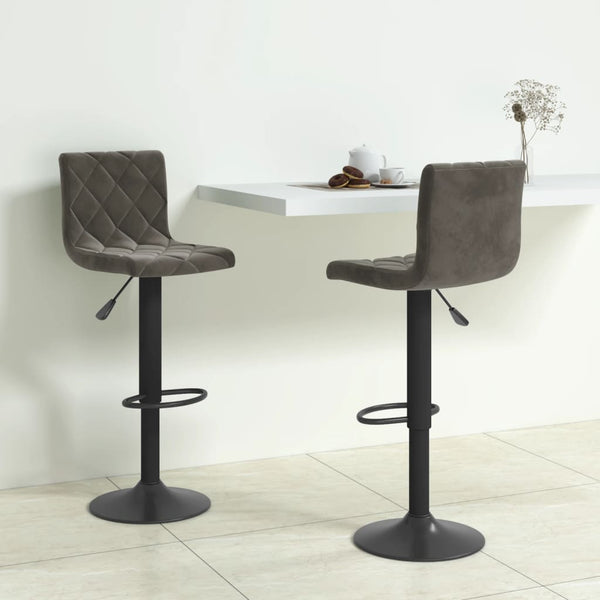 Dunkelgraue Barhocker Antiniea (2er-Set Samt)