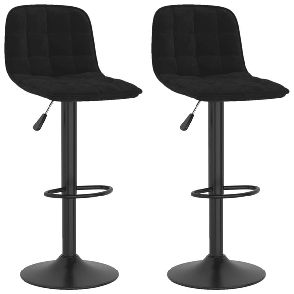 Schwarze Barhocker Stilina (2 Stück Samt)