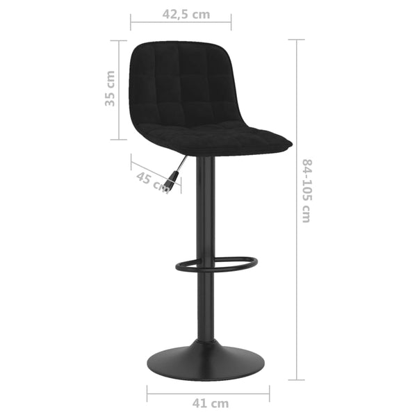 Schwarze Barhocker Stilina (2 Stück Samt)
