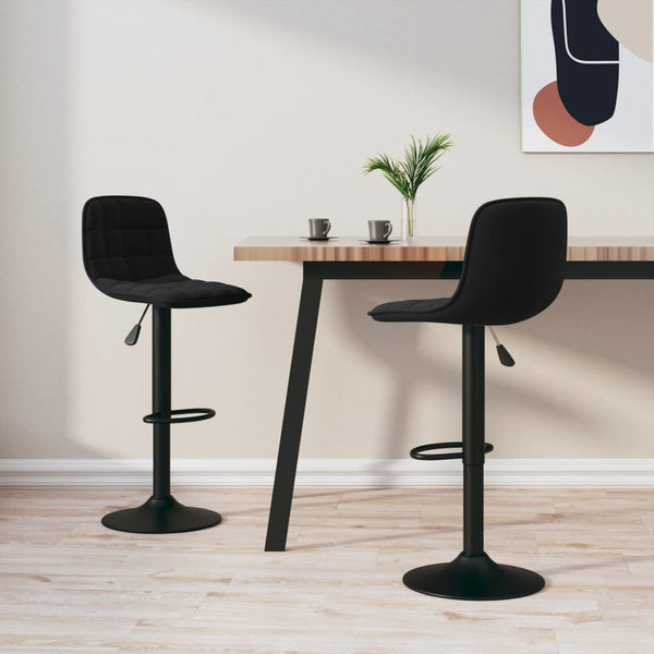 Schwarze Barhocker Stilina (2 Stück Samt)