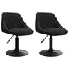 Schwarze drehbare Esszimmerstühle Sanica (2er-Set Samt)