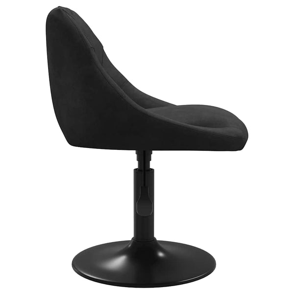Schwarze drehbare Esszimmerstühle Sanica (2er-Set Samt)