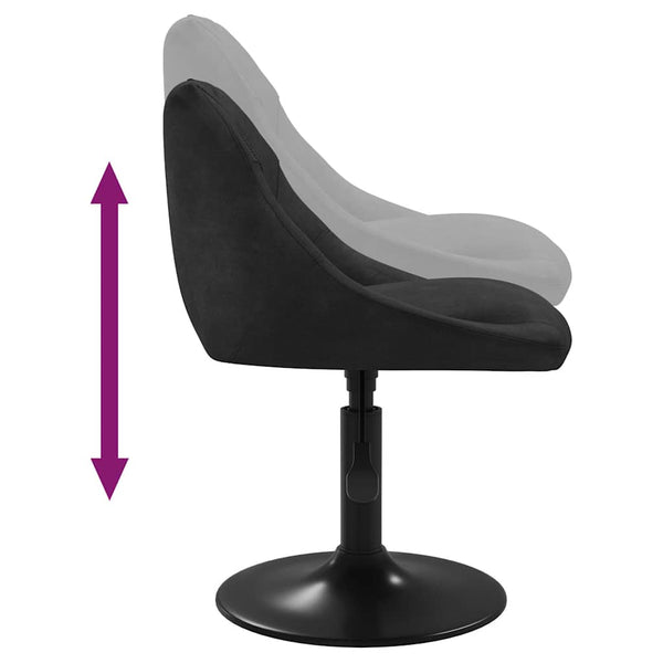 Schwarze drehbare Esszimmerstühle Sanica (2er-Set Samt)
