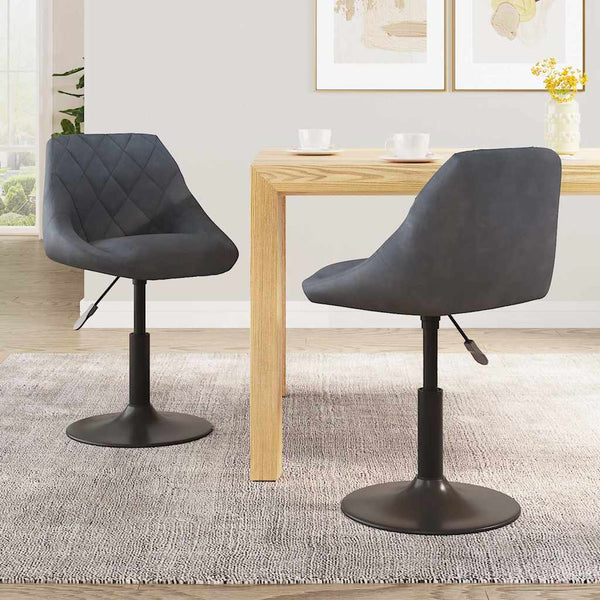 Dunkelgraue drehbare Esszimmerstühle Sanica (2er-Set Samt)