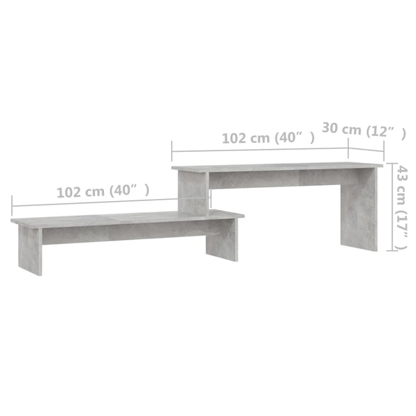 TV-Bank Venter 180x30x43cm betongrau (Spanplatte)