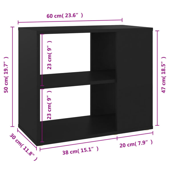 Schwarzer Beistellschrank Dinicu 60x30x50cm (Spanplatte)