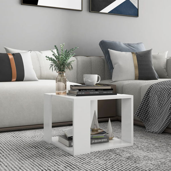 Weißer Couchtisch Tufila 40x40x30cm (Holz)
