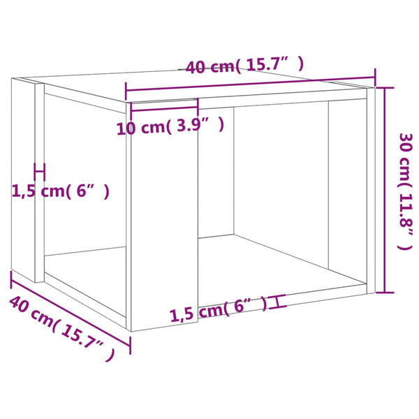 Couchtisch Sonoma Eiche Tufila 40x40x30cm (Holz)