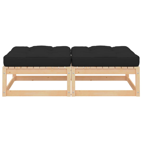 Outdoor-Hocker mit Kissen Dumitriea (2er-Set Kiefer)