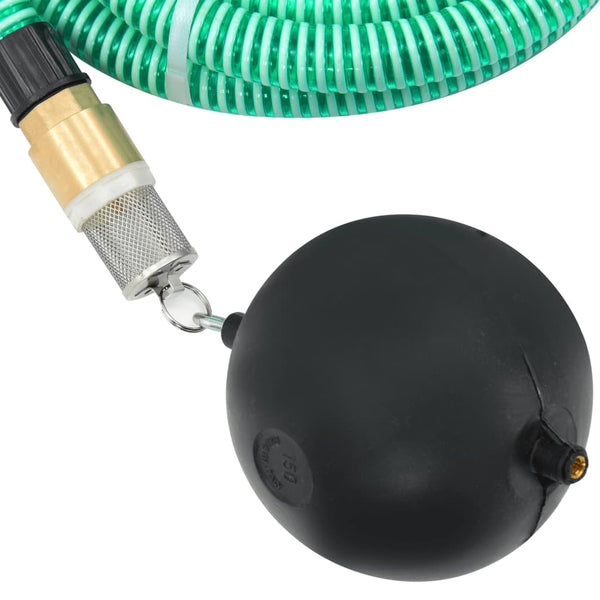 Grüner Saugschlauch mit Messinganschlüssen Lenut 3 m (PVC)
