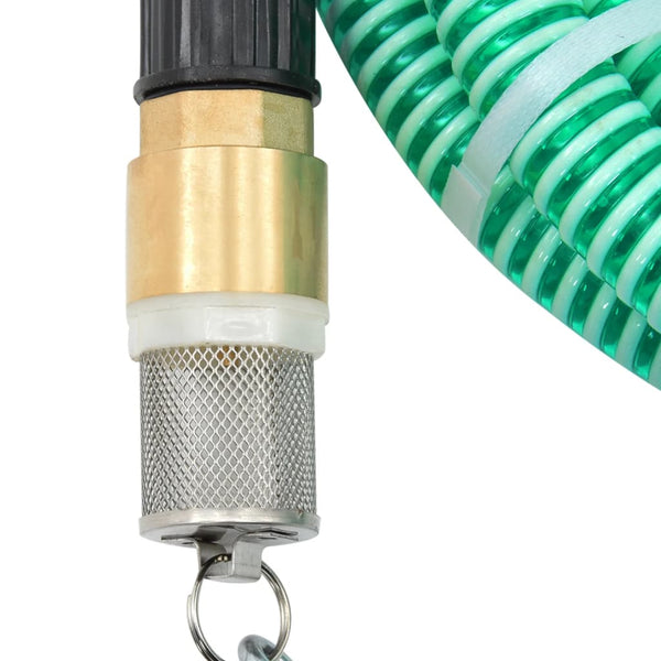 Grüner Saugschlauch mit Messinganschlüssen Lenut 4 m (PVC)