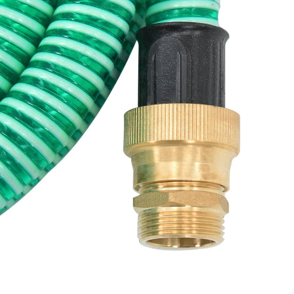 Grüner Saugschlauch mit Messinganschlüssen Lenut 4 m (PVC)