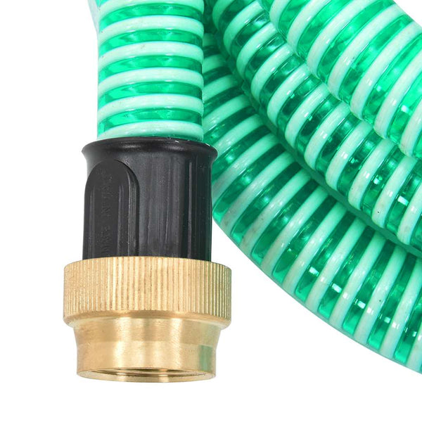 Grüner Saugschlauch mit Messinganschlüssen (PVC), Länge 1,1 m